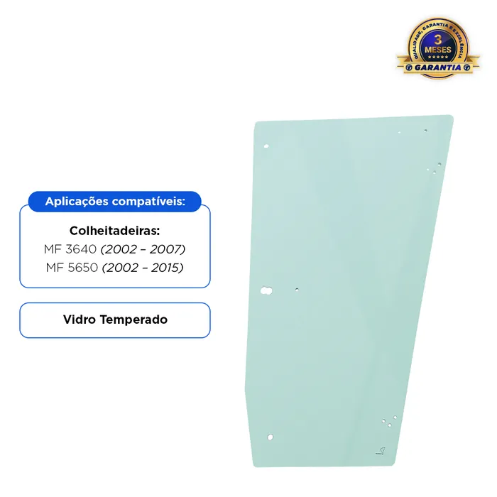Vidro Da Porta Esquerda Aplicável Colheitadeira Massey Ferguson - 059126R1