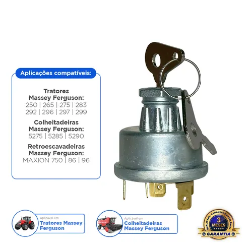 Chave de Partida da Ignição Aplicável Massey Ferguson - 3146008