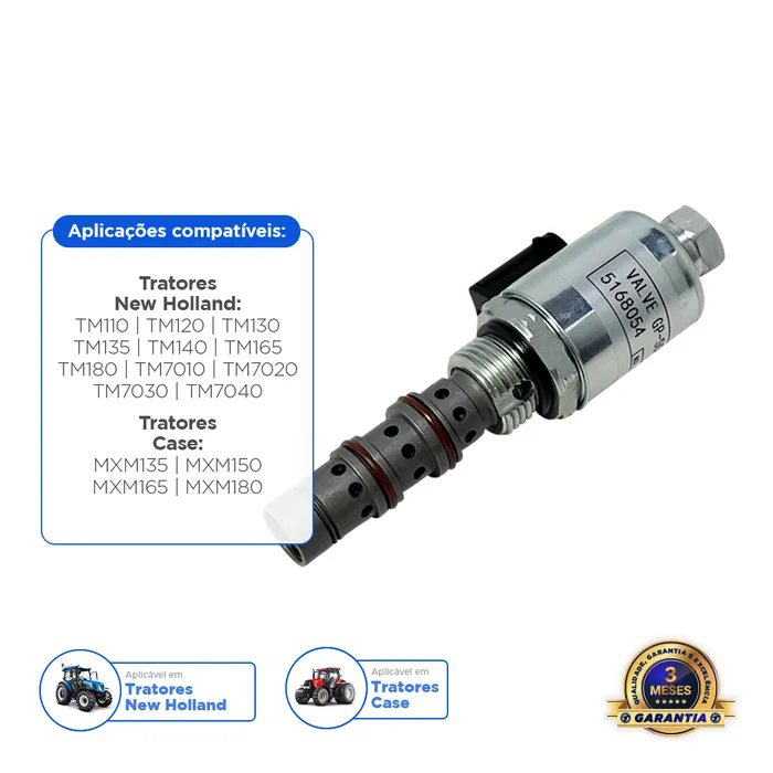 84148281 / Valvula Solenoide Aplicável Tratores Case New Holland
