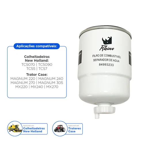 Filtro Combustível Aplicável Máquinas Case New Holland - 84993233