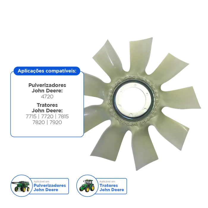 RE181921 / Hélice do Radiador Aplicável Trator John Deere