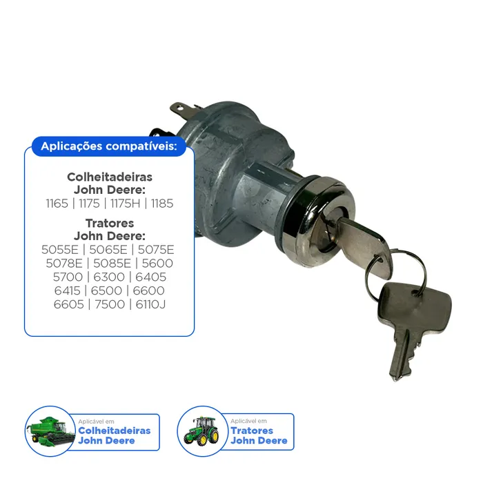RE45963 / Interruptor de Ignição Aplicável John Deere 1175 5078E 6110J
