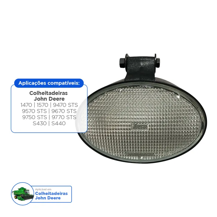 AH212522 / Farol Auxiliar Oval 12v Aplicável John Deere