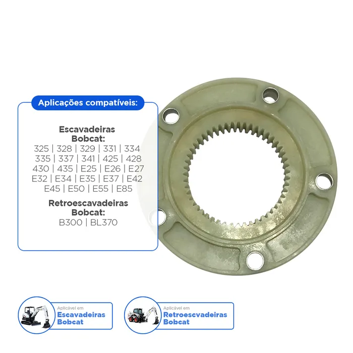 6670757 / Flange Acoplamento Dentes Aplicável Escavadeiras Bobcat