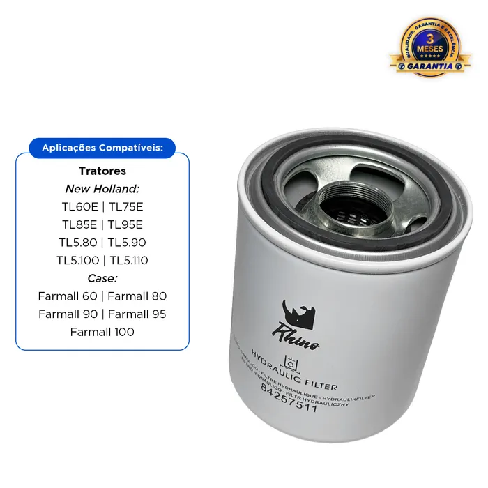 84257511 | Filtro hidráulico Aplicável New Holland e Case