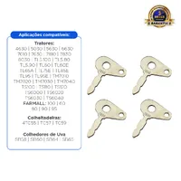 47725842 / Kit 04 Chaves Ignição Aplicável Trator New Holland Case  - imagem 2