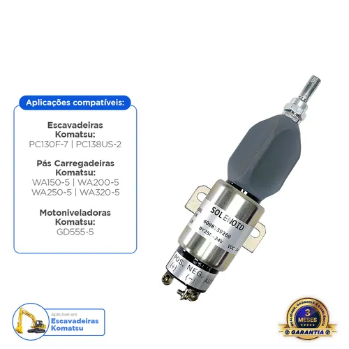 Válvula De Solenoide De Parada 24v Aplicável Komatsu - 6008159260