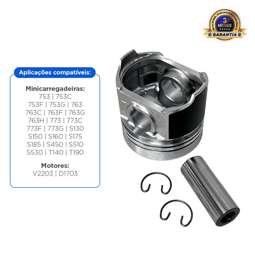 Pistão do Motor Kubota V2203 Aplicável Máquinas Bobcat - 6655177