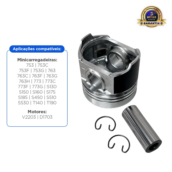 6655177 / Pistão do Motor Kubota V2203 Aplicável Máquinas Bobcat - 