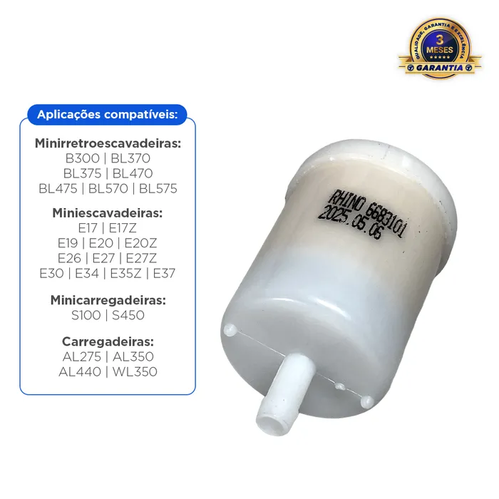 6683101 / Filtro De Combustível Aplicável Máquinas Bobcat