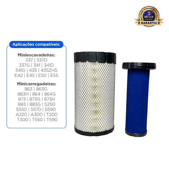 6698057/ 6698058 / Filtro de Ar Interno e Externo Aplicável Bobcat 