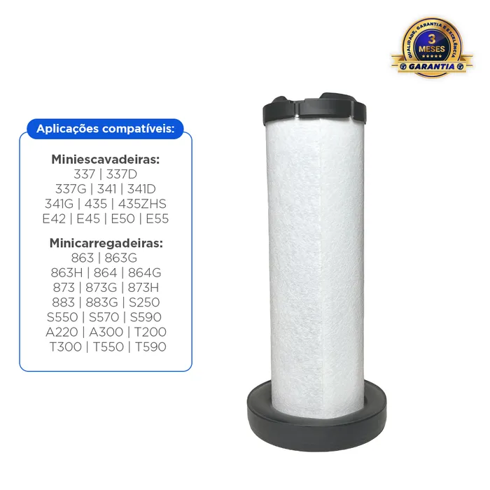 6698058 / Filtro De Ar Secundário Motor Kubota Aplicável Bobcat