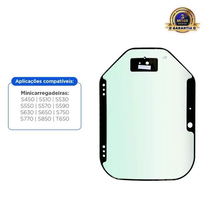 7120401 / Vidro Porta Para-brisa Aplicável Minicarregadeiras Bobcat