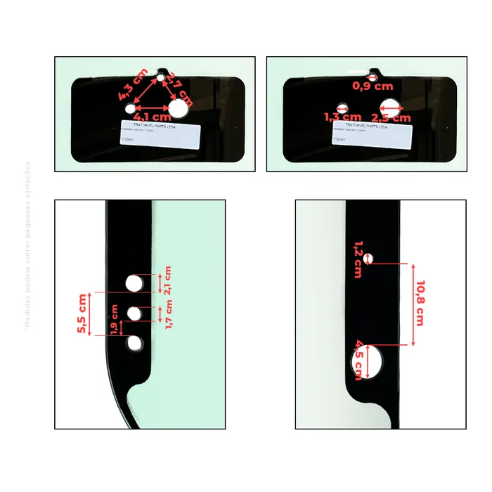 7120401 / Vidro Porta Para-brisa Aplicável Minicarregadeiras Bobcat