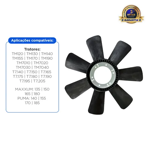 Hélice Do Radiador Aplicável Trator New Holland - 82025805