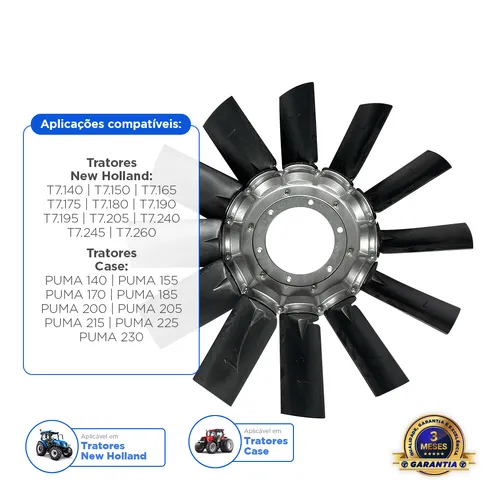 Hélice do Ventilador Aplicável Case New Holland - 87383688