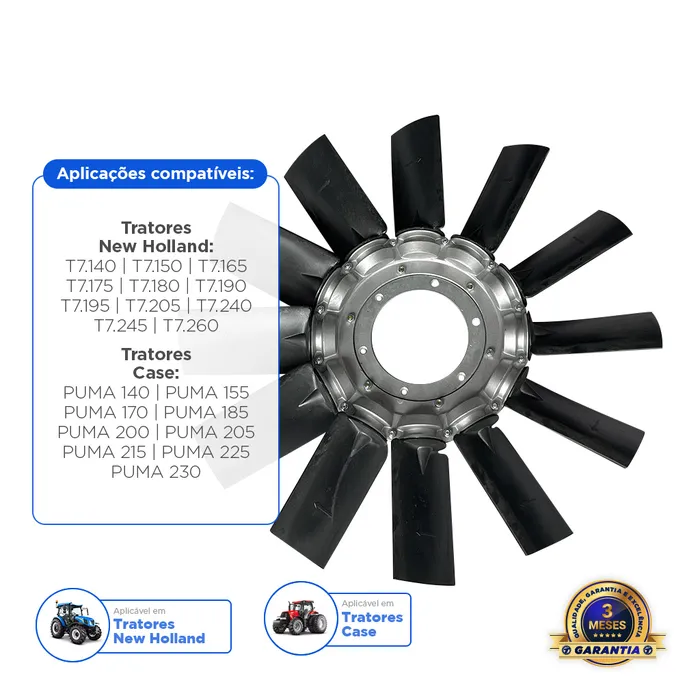 87383688 / Hélice do Ventilador Aplicável Case New Holland