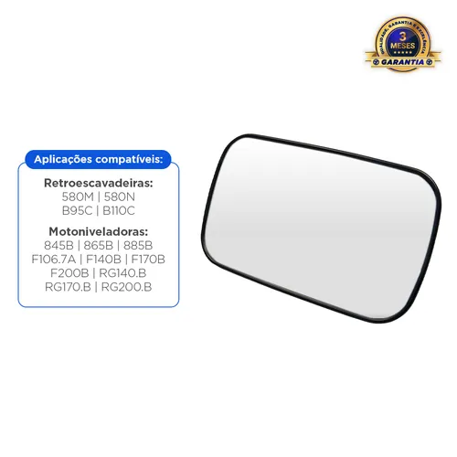 Retrovisor Interno Aplicável Retroescavadeira Case - 87406924