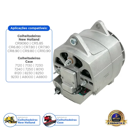 Alternador Aplicável Colheitadeira Case / New Holland - 87592254
