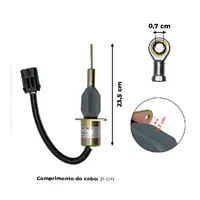 Solenoide De Parada 12v Aplicável Colheitadeira TC 59 New Holland - 87801213 - imagem 3