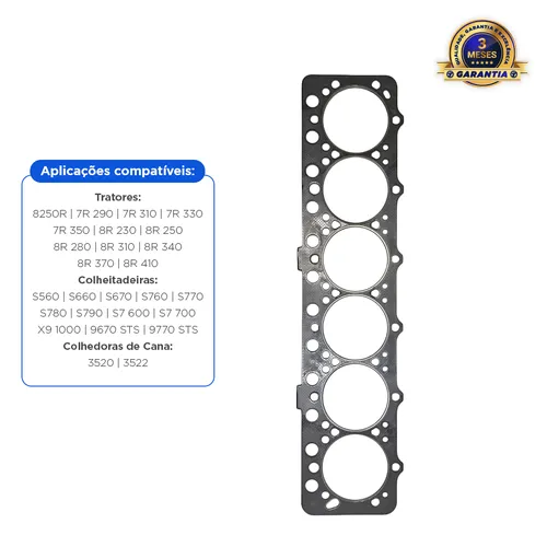 Junta Do Cabeçote Do Motor Aplicável Trator John Deere - DZ111356
