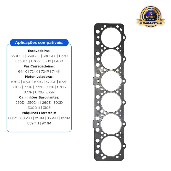 Junta Do Cabeçote Do Motor Aplicável Trator John Deere - DZ111356