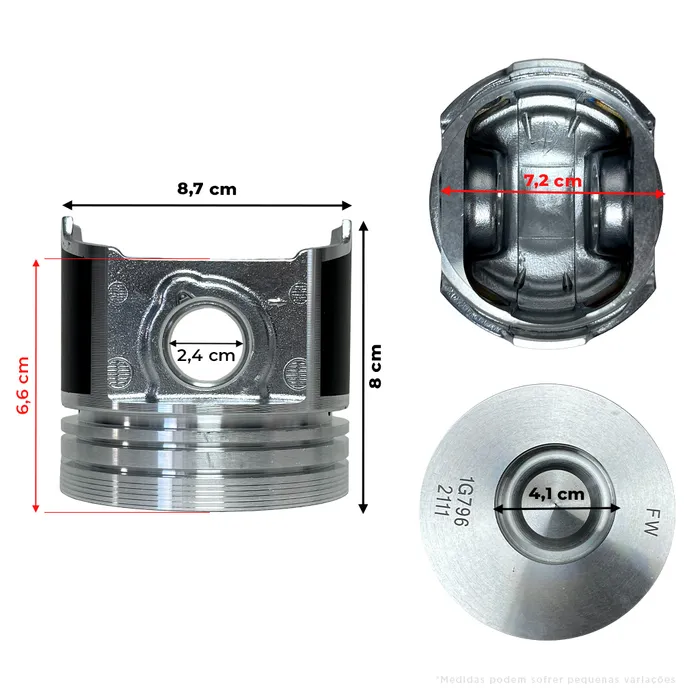 6698104 / Pistão Sem Anéis Do Motor Kubota V2403 Aplicável Bobcat