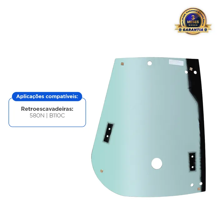8433922 / Vidro Superior Traseiro Porta Direita Aplicável Case 580N 