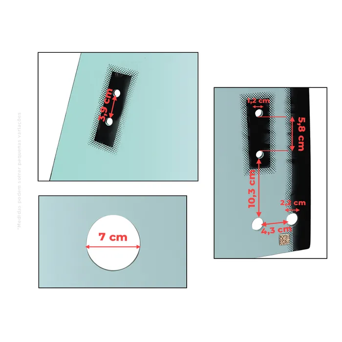 8433922 / Vidro Superior Traseiro Porta Direita Aplicável Case 580N 