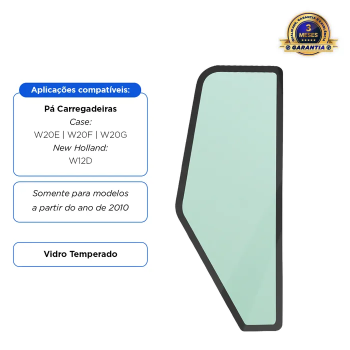 87603364 | Vidro Lateral Traseiro Direito Aplicável Case New Holland