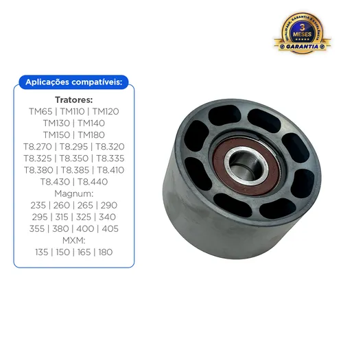 Polia Tensionadora Da Correia Do Motor Aplicável Trator New Holland e Case - 87840244