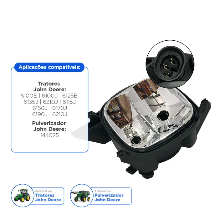 AL178138 / Farol Principal Aplicável Trator John Deere