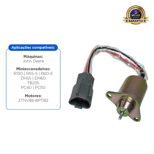Solenoide Parada 12v Aplicável Hyundai Yanmar 119233-77932