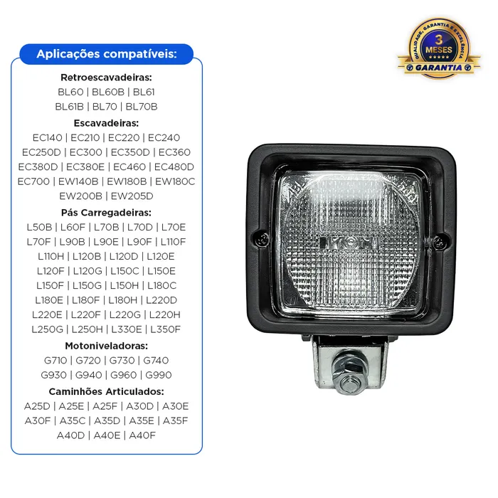 11170010 / Farol Quadrado Volvo