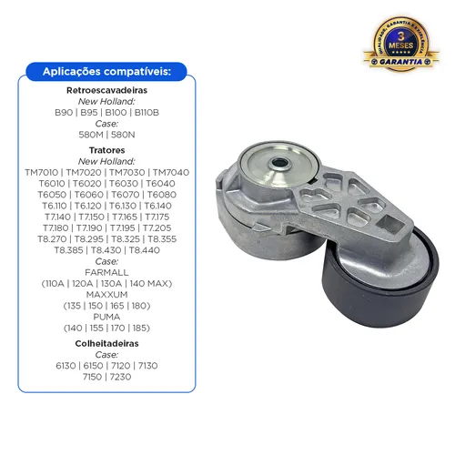 Tensor Esticador Da Correia Aplicável Retroescavadeira New Holland - 2852161