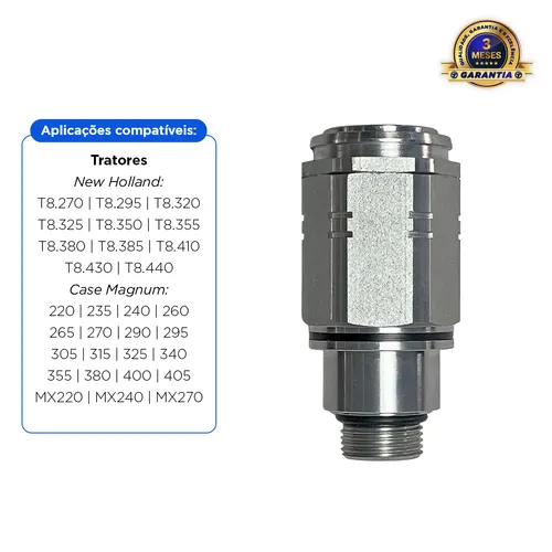 Engate Rápido Fêmea Aplicável Trator New Holland e Case - 298291A1