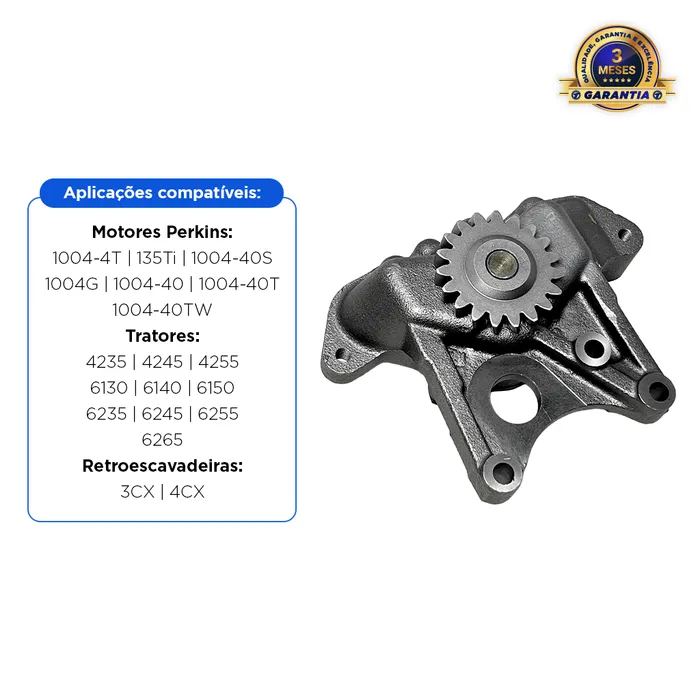 Bomba De Óleo Do Motor Perkins Aplicável JCB / Massey Ferguson - 4132F056