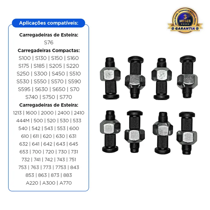6559802 / Parafuso de Roda Aplicável Minicarregadeiras Bobcat