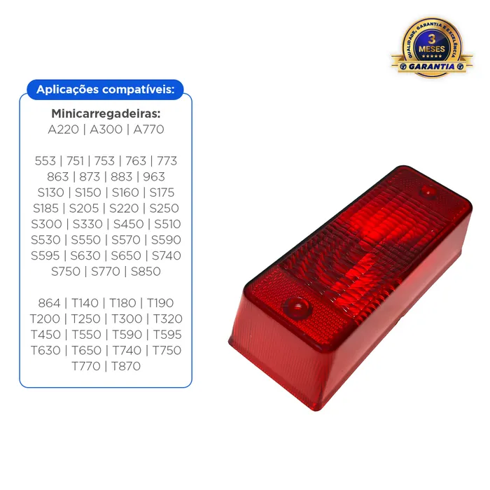 6672276 / Lente Vermelha Do Farol Mini carregadeira Bobcat