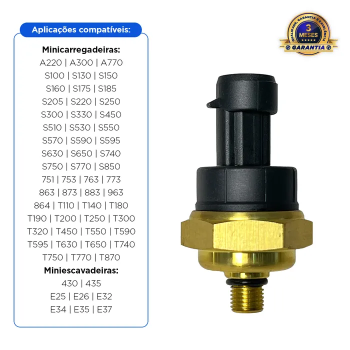6674316 / Sensor de Pressão de Óleo Aplicável Máquinas Bobcat