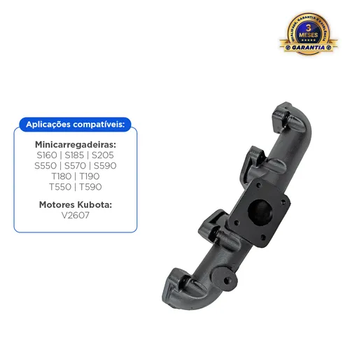 Coletor De Escape Kubota V2607 Aplicável Minicarregadeira Bobcat - 7000754