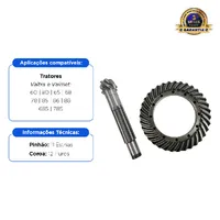 Coroa Pinhão Diferencial Aplicável Trator Valmet - 80495500 - imagem 2