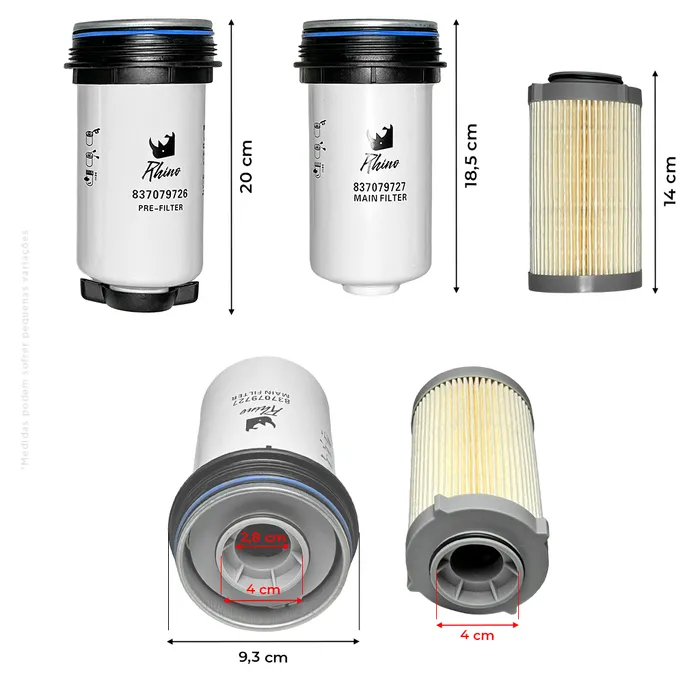Kit De Filtro De Combustível Trator Valtra - 837091385
