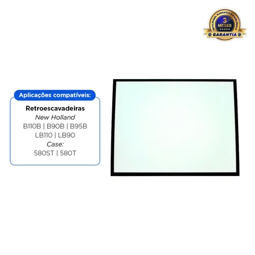 Vidro Do Para-brisa Superior Aplicável Retroescavadeira New Holland e Case - 85801621