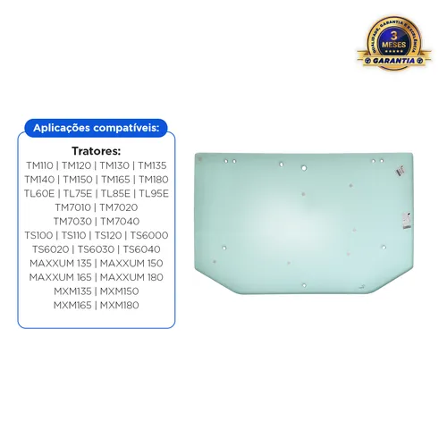 Vidro Traseira Aplicável Trator Case e New Holland - 82016997