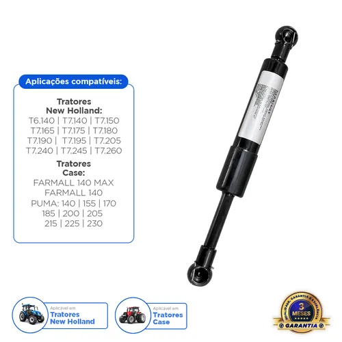 Amortecedor da Porta Cabine Aplicável New Holland - 87374182