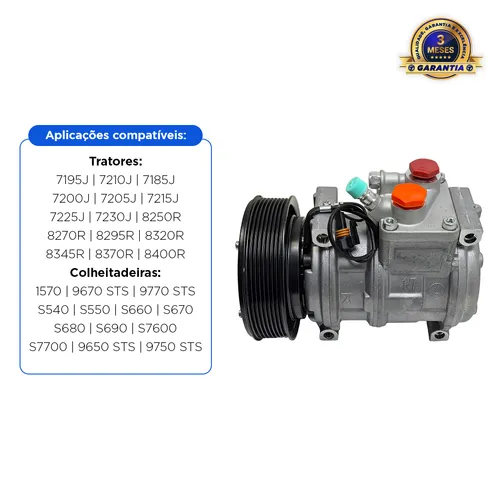 Compressor Do Ar Condicionado Aplicável John Deere - Ah169875