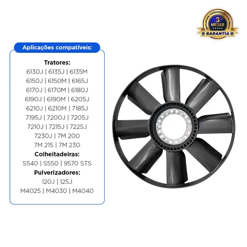 Hélice do Ventilador Aplicável Tratores John Deere - AL160126