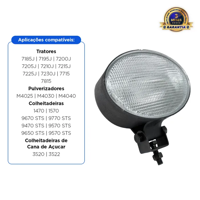 RE179973 | Farol de Trabalho Oval Aplicável John Deere 7185J