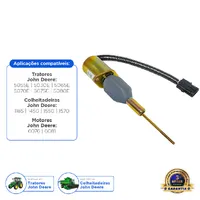 RE53507 / Solenoide De Parada 12v Colheitadeira / Trator John Deere - imagem 2